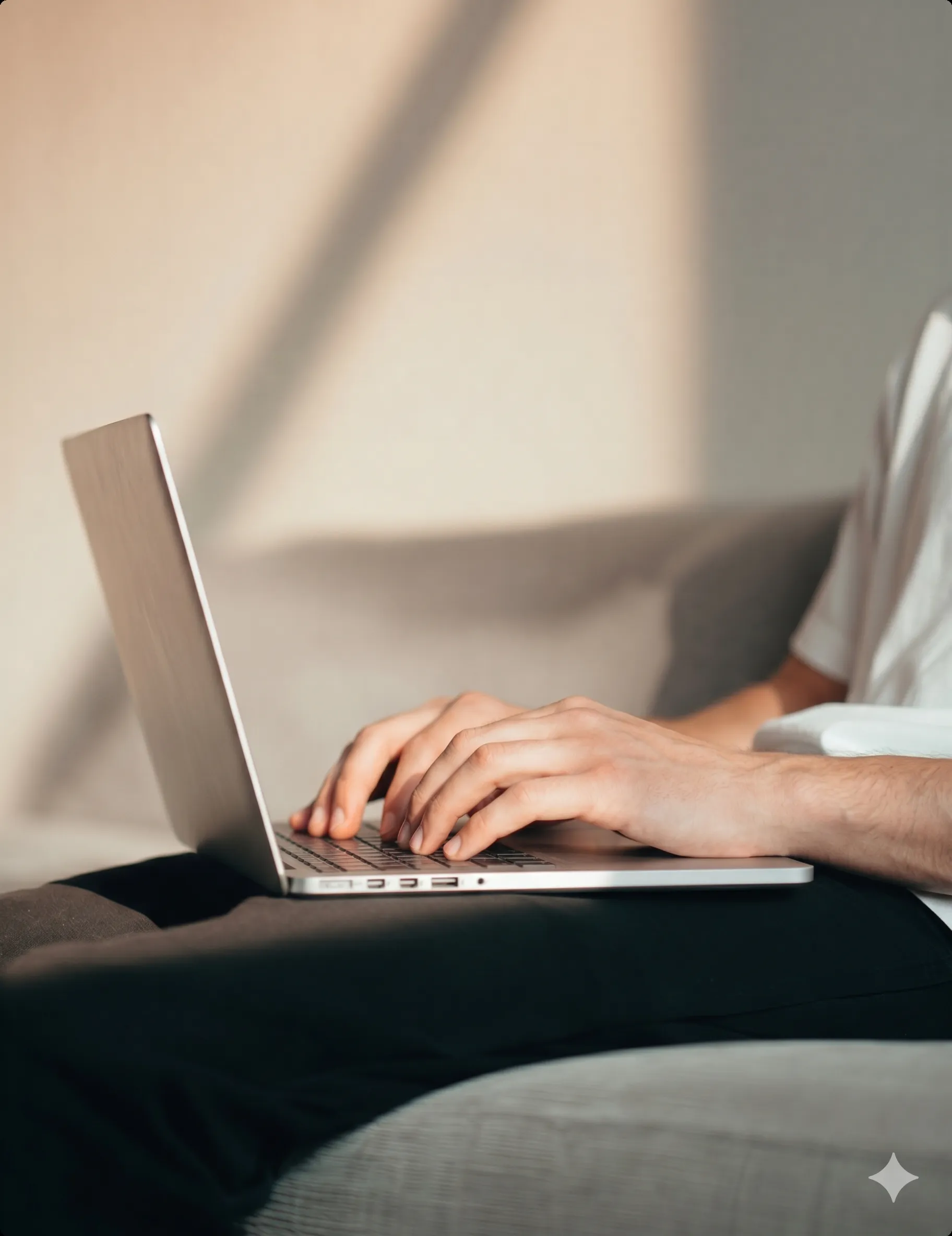 Manos escribiendo en un portátil, plataforma SaaS flexible y escalable de SIGMA